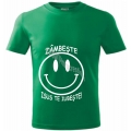 Tricou verde copii, Zambeste Isus te iubeste